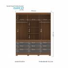 Guarda Roupa 3 Portas 9 Gavetas Santos Andirá Click 3.9 Jatob