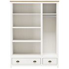 Guarda Roupa 3 Portas  2 Gavetas Topazio Com Maleiro -  Branco