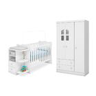 Guarda Roupa 3 Portas Amore E Berço Cômoda Branco – Qmovi
