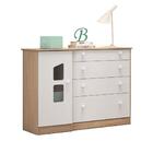 Guarda Roupa 3 Portas Amore E Cômoda Sapateira Branco/carvalh