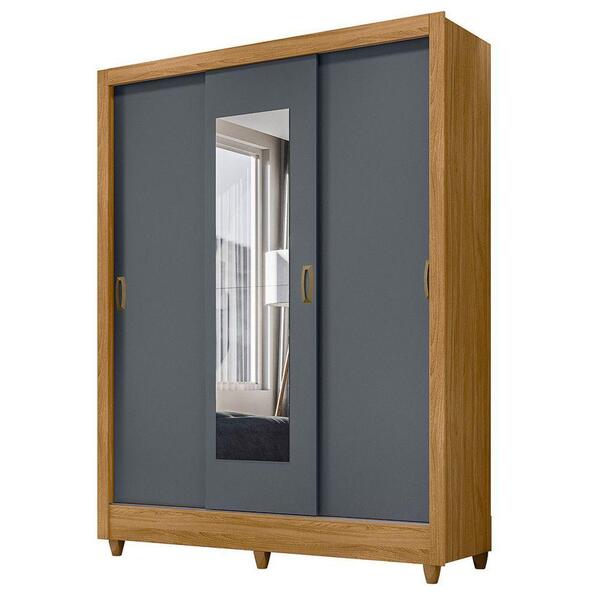 Guarda Roupa 3 Portas Bolívia Freijó Cinza 981031