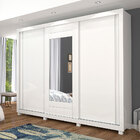 Guarda Roupa 3 Portas Branco Docelar Paris Slide Com Espelho