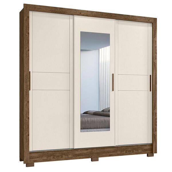 Guarda Roupa 3 Portas Castanho Wood Off White 988030