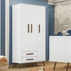 Guarda-roupa 3 Portas Com 2 Gavetas Q Encanto Retrô Branco /