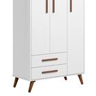 Guarda-roupa 3 Portas Com 2 Gavetas Q Encanto Retrô Branco /
