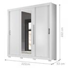 Guarda Roupa 3 Portas Com Espelho 3 Gavetas Branco