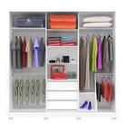 Guarda Roupa 3 Portas Com Espelho 3 Gavetas Castanho Avela