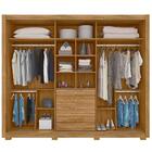 Guarda Roupa 3 Portas Com Espelho 5 Gavetas Cinza