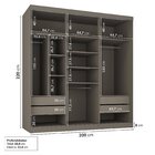 Guarda-roupa 3 Portas Com Espelho Araçá Cabecasa Madeiraorigi