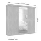 Guarda Roupa 3 Portas Com Espelho Milano Maxel Ipê Vanilla