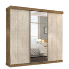 Guarda Roupa 3 Portas Com Espelho Milano Maxel Ipê Vanilla