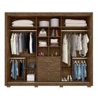 Guarda Roupa 3 Portas Com Espelho Paraná Castanho Branco