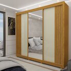 Guarda Roupa 3 Portas Com Pés Santorini Ripado Naturale Off W