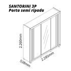 Guarda Roupa 3 Portas Com Pés Santorini Ripado Naturale Off W