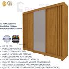 Guarda Roupa 3 Portas Com Pés Santorini Ripado Naturale Off W