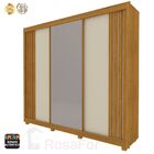 Guarda Roupa 3 Portas Com Pés Santorini Ripado Naturale Off W