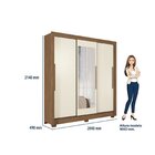 Guarda-roupa 3 Portas Correr 2 Gavetas Com Espelho Maringá Ja