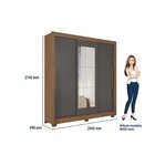 Guarda-roupa 3 Portas Correr 2 Gavetas Com Espelho Maringá Ja