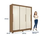 Guarda-roupa 3 Portas Correr 2 Gavetas Maringá Jatobá/areia