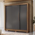 Guarda-roupa 3 Portas Correr 2 Gavetas Maringá Jatobá/grafite