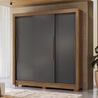 Guarda-roupa 3 Portas Correr 2 Gavetas Maringá Jatobá/grafite