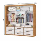 Guarda-roupa 3 Portas Correr 9 Gavetas Anjos Cinamomo/off Whi
