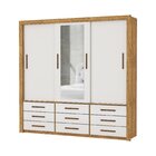 Guarda-roupa 3 Portas Correr Com Espelho 09 Gavetas Anjos Cin