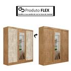 Guarda Roupa 3 Portas De Correr 100% Mdf Viena Maxel Ipê Vani