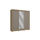 Guarda-roupa 3 Portas De Correr 2 Gavetas Com Pés E Espelho N