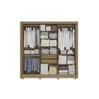 Guarda-roupa 3 Portas De Correr 2 Gavetas Com Pés E Espelho N