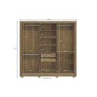 Guarda-roupa 3 Portas De Correr 2 Gavetas Com Pés E Espelho N