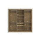 Guarda-roupa 3 Portas De Correr 2 Gavetas Nogueira/fendi