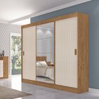 Guarda Roupa 3 Portas De Correr 3 Gavetas Com Espelho Sorento