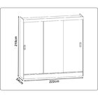 Guarda Roupa 3 Portas De Correr 3 Gavetas Com Espelho Sorento