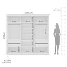 Guarda-roupa 3 Portas De Correr 4 Gavetas Com Espelho Porto B