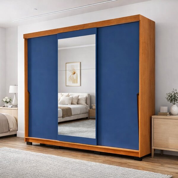 Guarda-roupa 3 Portas De Correr 4 Gavetas Com Espelho Porto F