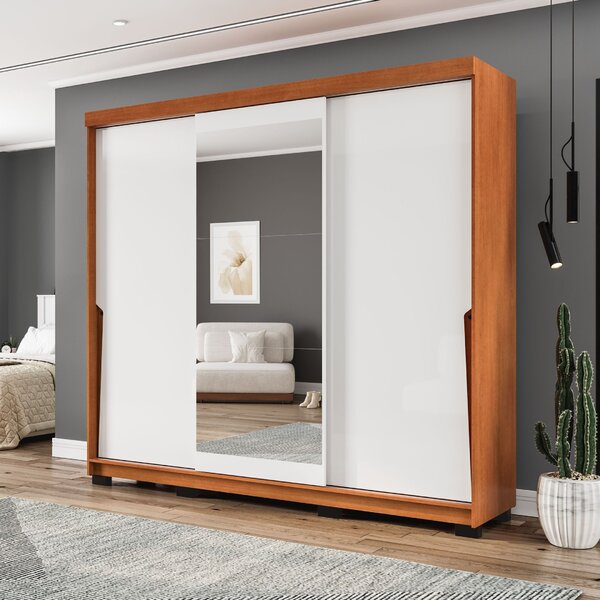 Guarda-roupa 3 Portas De Correr 4 Gavetas Com Espelho Porto F