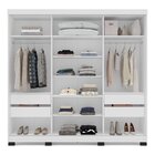 Guarda Roupa 3 Portas De Correr 4 Gavetas Lisboa Branco/azul