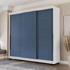 Guarda Roupa 3 Portas De Correr 4 Gavetas Lisboa Branco/azul