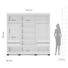 Guarda Roupa 3 Portas De Correr 4 Gavetas Lisboa Branco/azul