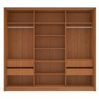 Guarda Roupa 3 Portas De Correr 4 Gavetas Lisboa Freijó/azul