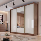 Guarda Roupa 3 Portas De Correr 6 Gavetas C/ Espelho Arezzo N