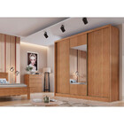 Guarda Roupa 3 Portas De Correr 6 Gavetas C/ Espelho Arezzo N