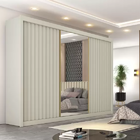 Guarda Roupa 3 Portas De Correr 6 Gavetas E Espelho Central -