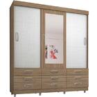 Guarda Roupa 3 Portas De Correr 9 Gavetas Com Espelho 4900- A