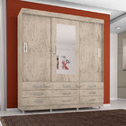 Guarda Roupa 3 Portas De Correr 9 Gavetas Com Espelho 4900- A