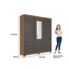 Guarda-roupa 3 Portas De Correr 9 Gavetas Com Espelho Morrete
