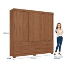 Guarda-roupa 3 Portas De Correr 9 Gavetas Morretes Jatobá