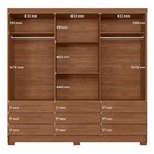 Guarda-roupa 3 Portas De Correr 9 Gavetas Morretes Jatobá