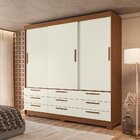 Guarda-roupa 3 Portas De Correr 9 Gavetas Morretes Jatobá/are